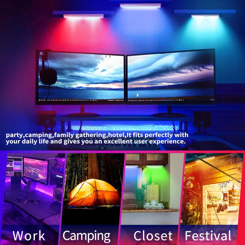 RGB Novelty Lighting, Adjustable Wireless Valentine RGB Mood Lights for Party, Bar