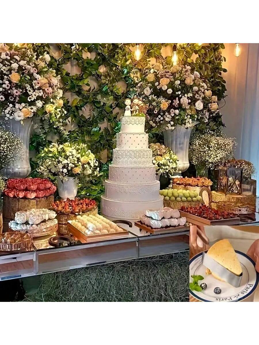 1Pc-Professional Stainless Steel Cake Slicertriangle Cutter & Separator for Perfectslices, Ldeal for Desserts, Birthday Parties,Pizza & Cheesecakes