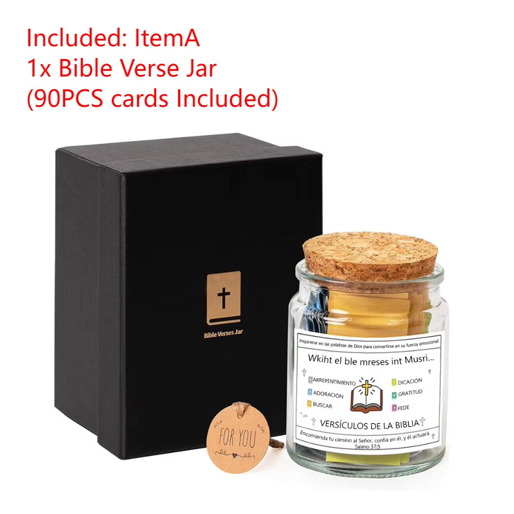 Bible Verses in a Jar Bible Verse Jar Spanish English Christian Scripture Prayer Hope Jar for Spiritual Growth Christian Gifts