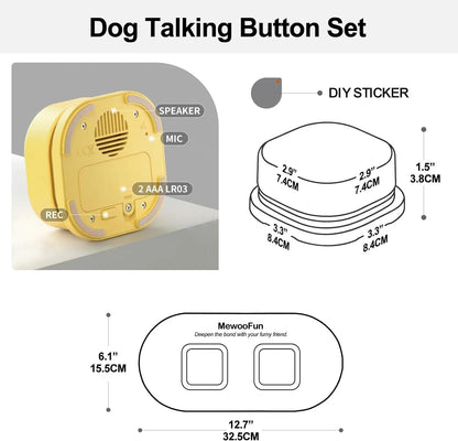 Voice Recording Button Pet Toys Dog Buttons for Communication Pet Training Buzzer Recordable Talking Button with Mat