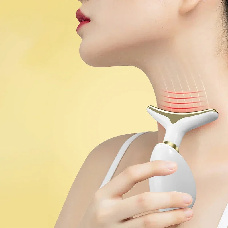 Facial & Neck Massager – Skin Firming, Wrinkle Reducer & Sculpting Tool | Portable LED Light Therapy for Face & Neck Care