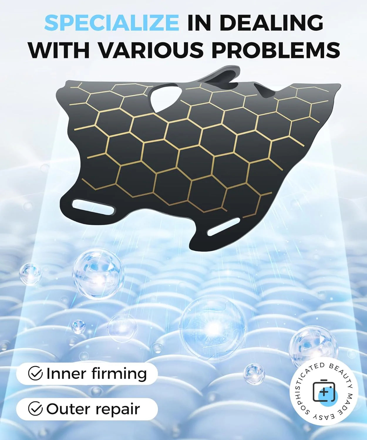 LED Face Mask Light Therapy, Red Light Therapy for Face, 7-1 Colors LED Facial Skin Care Mask, 175 High-Density Light Beads, Black