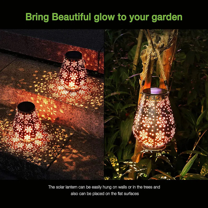 7.5'' Solar Powered Integrated LED Color Changing Lantern