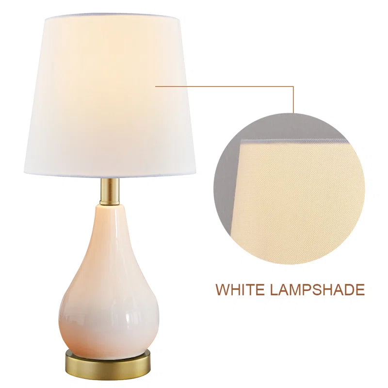 Conyers 17.5" Ceramic Table Lamp Set with USB