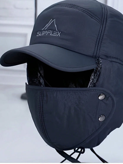 Winter New Fashion Hats Men'S Outdoor Travel Riding Cold Mask Lei Feng Hat plus Velvet Padded Warm Ear Protection Hat Northeast.