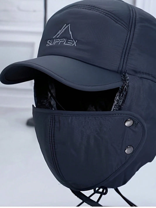 Winter New Fashion Hats Men'S Outdoor Travel Riding Cold Mask Lei Feng Hat plus Velvet Padded Warm Ear Protection Hat Northeast.