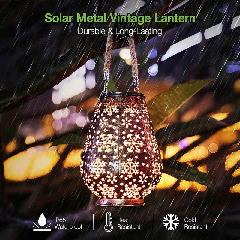 7.5'' Solar Powered Integrated LED Color Changing Lantern