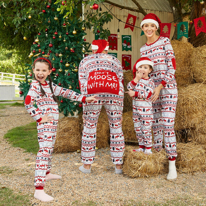 Christmas Pajamas Allover Print One-Piece Pjs for Kids Girls Boys Family Matching Outfits with Hat, Red, 2 Years