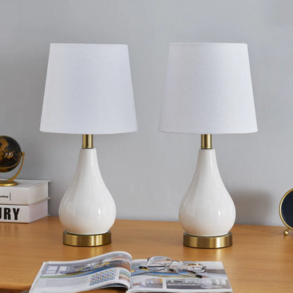 Conyers 17.5" Ceramic Table Lamp Set with USB