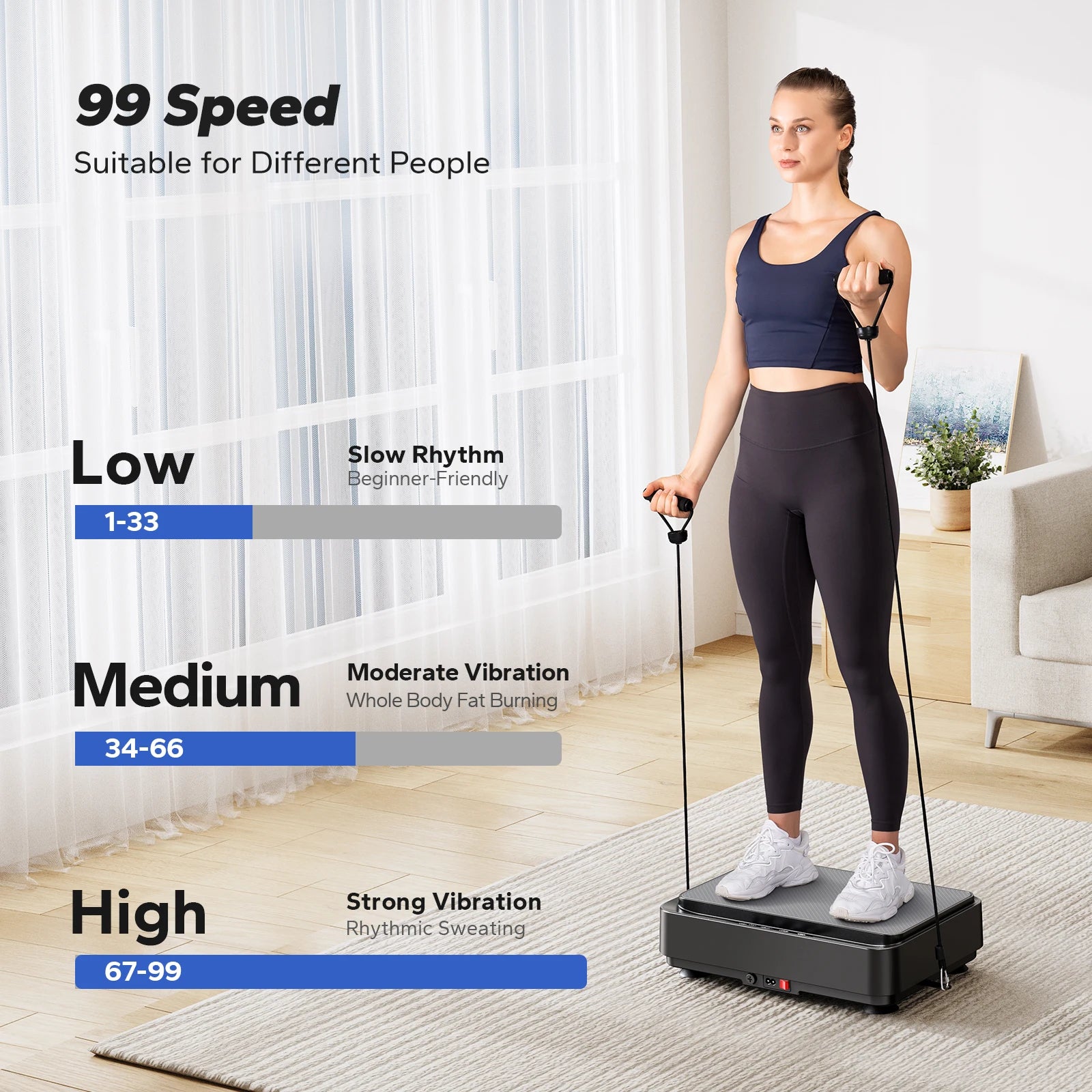 Vibration Plate Exercise Machine Vibration Plate for Lymphatic Drainage Relieve Pain Help Sleep Fat Burning Weight Loss