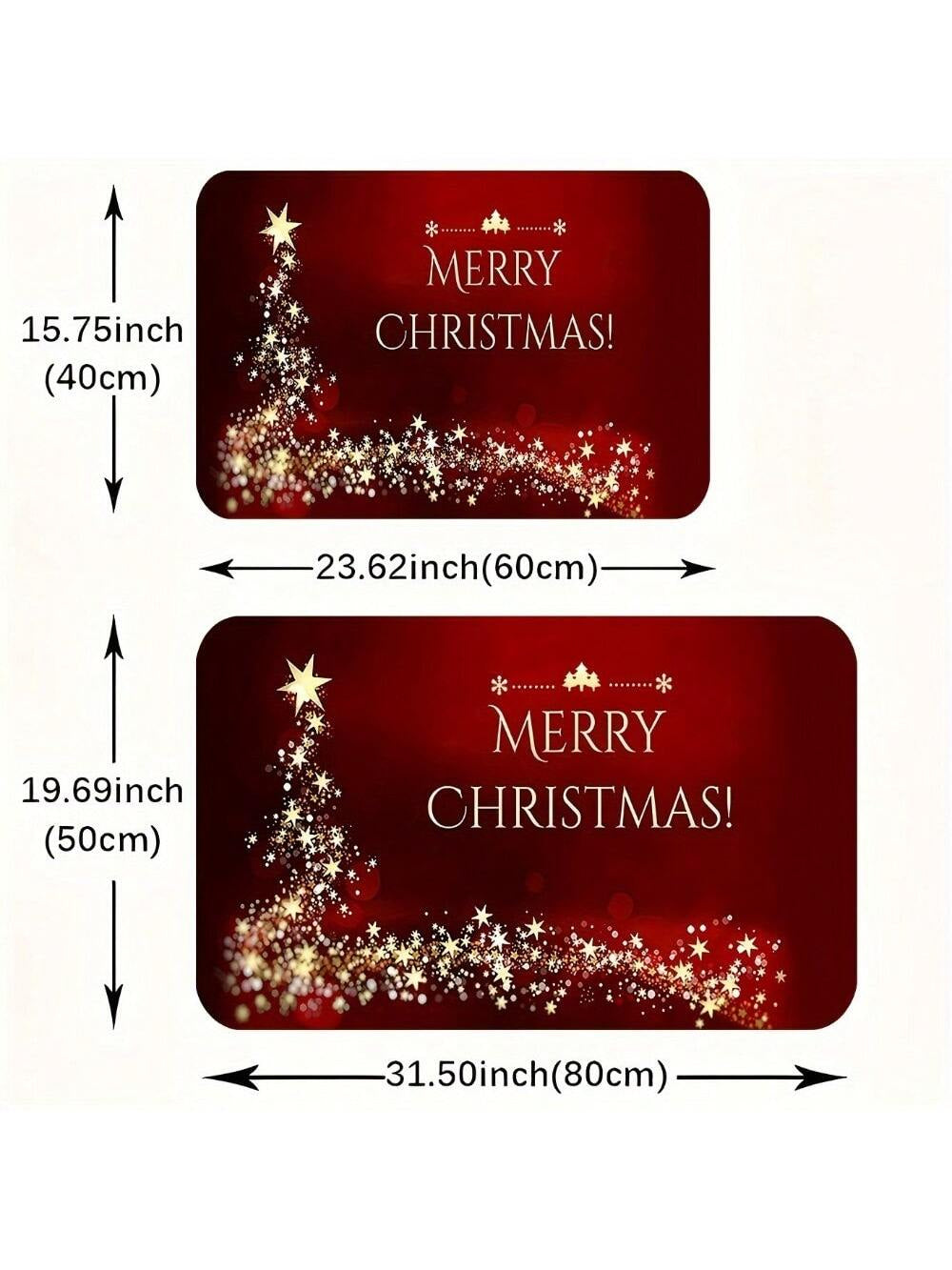 2D Flat Print Not 3D Doormat 1Pc Christmas Theme Welcome Doormat Area Mat, with Shiny Star Pattern, Suitable for Christmas, Easy to Clean,, Machine Washable- Suitable for Living Room, Bedroom, Kitchen, Office, Holiday H, 2D Flat