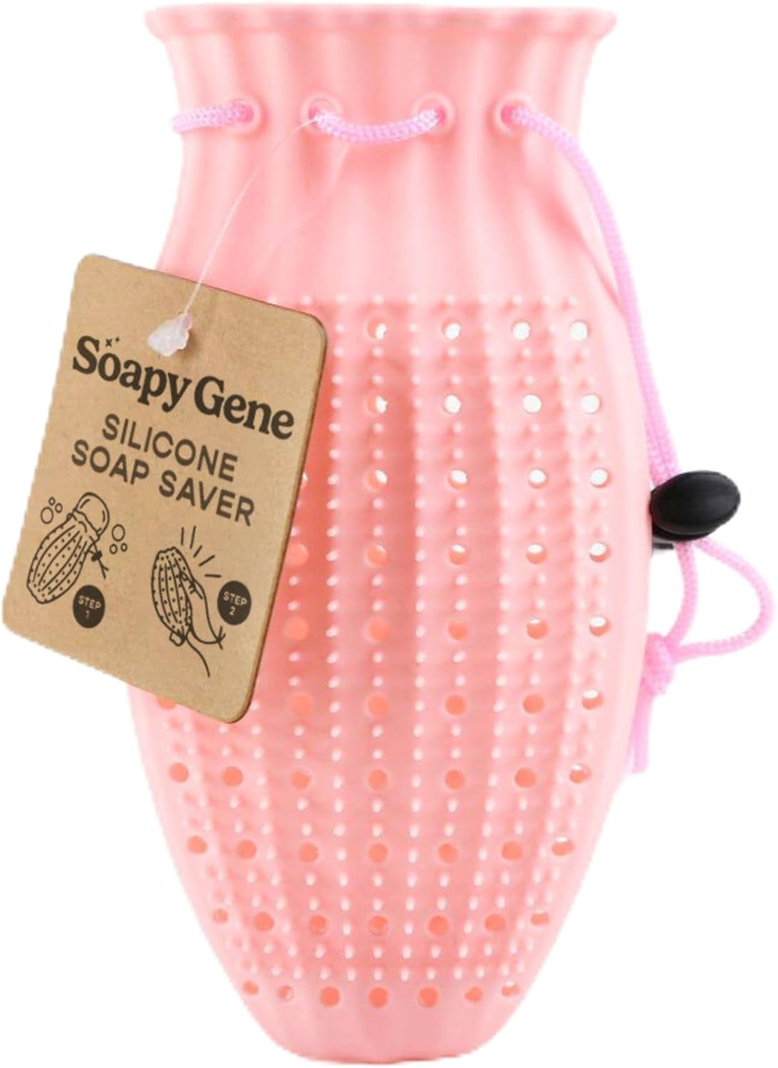 Soap Saver Bag, Gentle Exfoliating Loofah Pouch, Soap Sleeves for Bars, Exfoliating Bag, Bar Soap Pouch, Mesh Soap Bags for Soap Bars, Soap Bar Bag, Silicone Body Scrubber, Pink Loofah