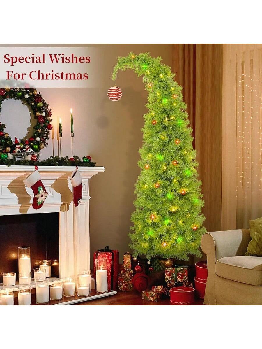 6FT Grinchs Christmas Tree with Flexible Branches - Whimsical Design Perfect for Yard Includes Sturdy Stand for Outdoor and Indoor Use