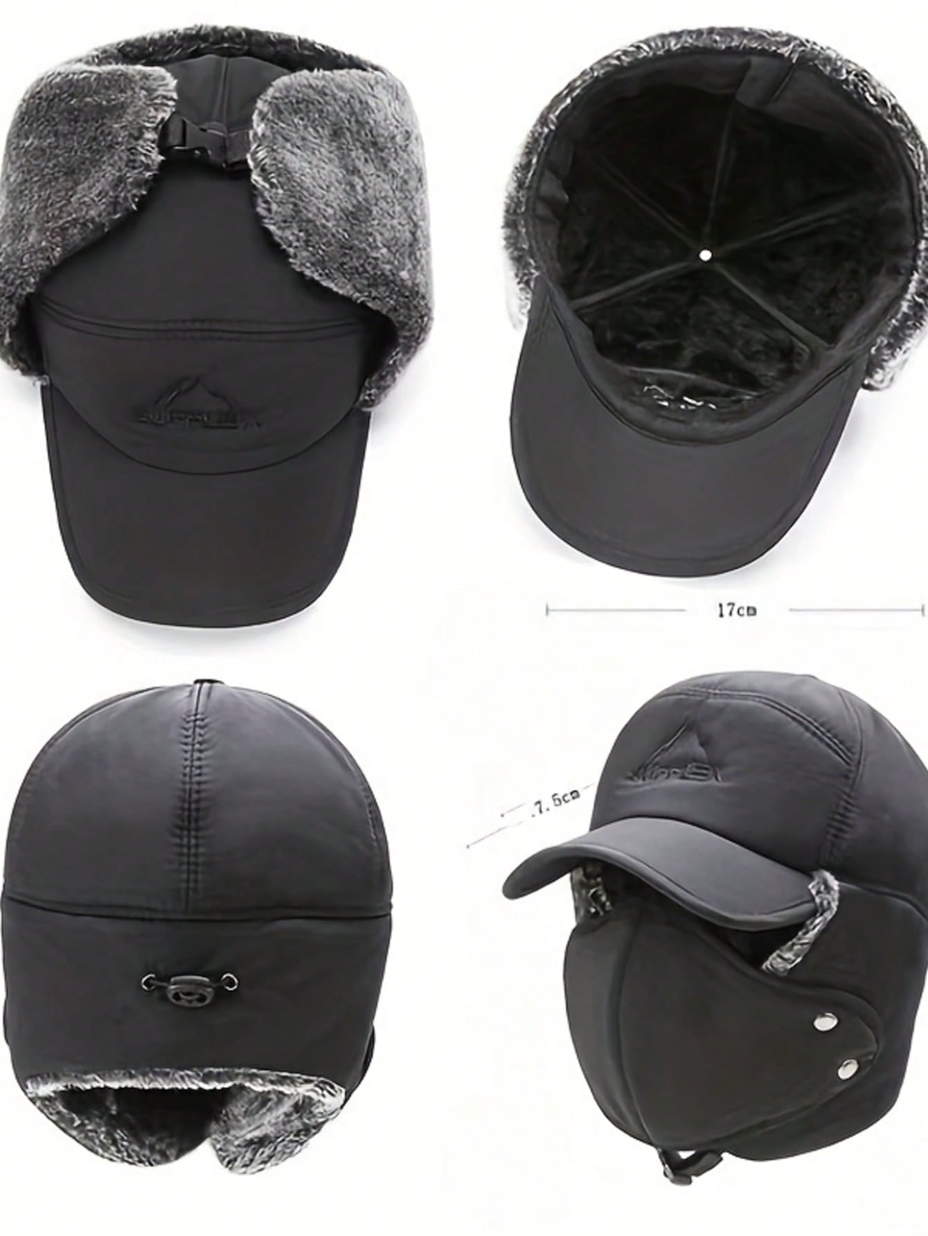 Winter New Fashion Hats Men'S Outdoor Travel Riding Cold Mask Lei Feng Hat plus Velvet Padded Warm Ear Protection Hat Northeast.
