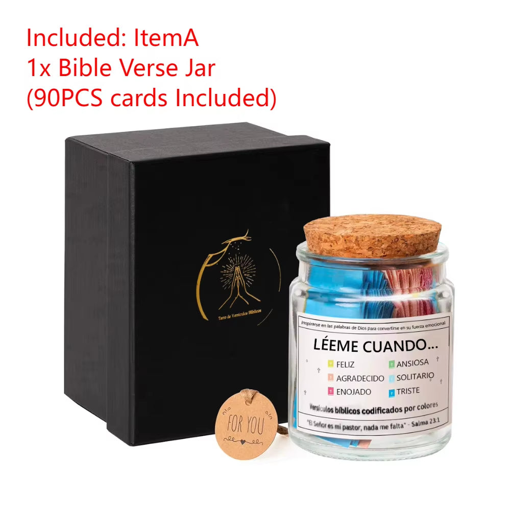 Bible Verses in a Jar Bible Verse Jar Spanish English Christian Scripture Prayer Hope Jar for Spiritual Growth Christian Gifts