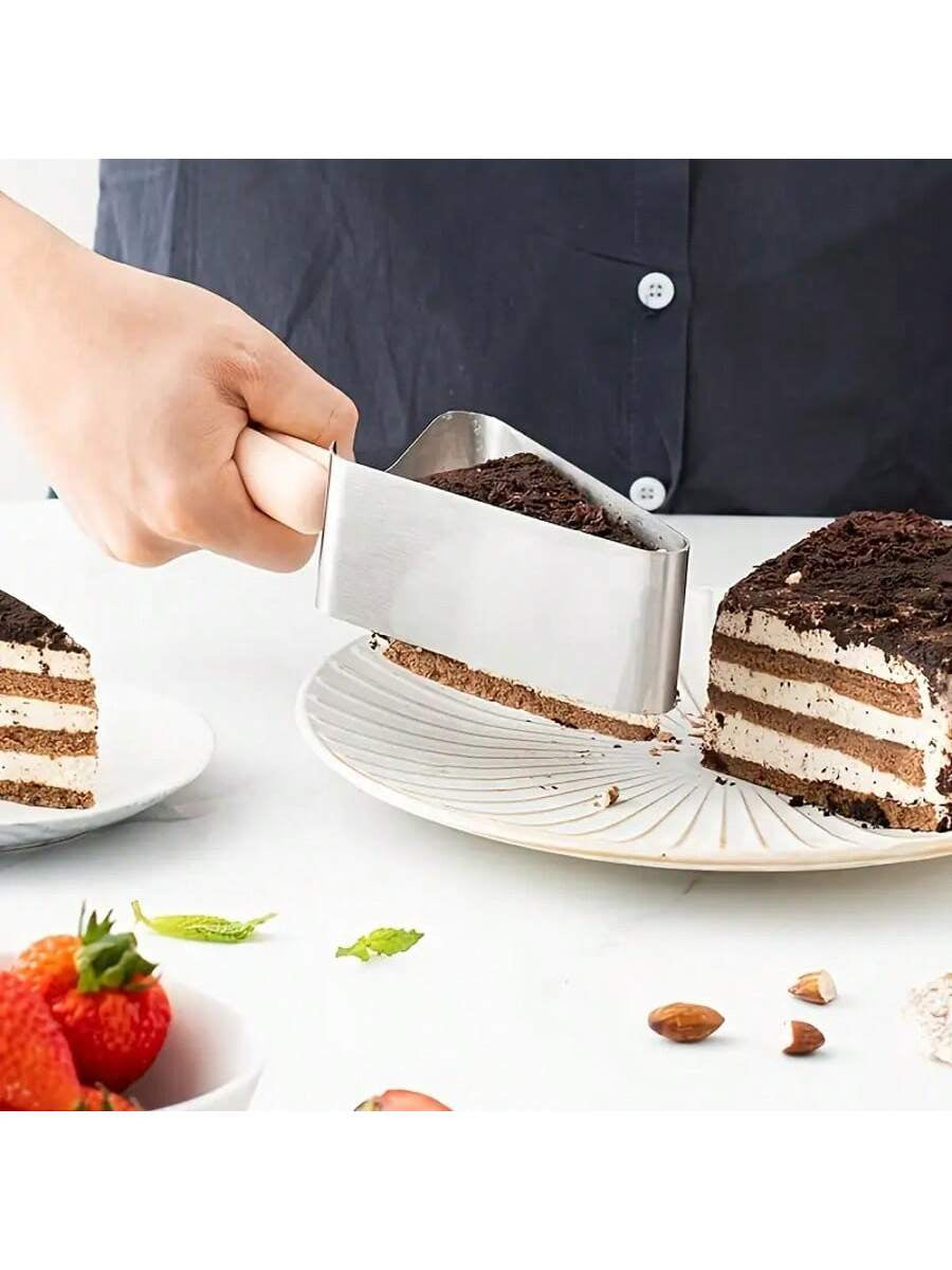 1Pc-Professional Stainless Steel Cake Slicertriangle Cutter & Separator for Perfectslices, Ldeal for Desserts, Birthday Parties,Pizza & Cheesecakes