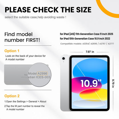 for Ipad (A16) 11Th/ 10Th Generation Case 11''/ 10.9 Inch (2025/2022) - Heavy Duty Protective Cover with Screen Protector, Stand, Shoulder Strap & Pencil Holder | Kids-Friendly - Light Blue