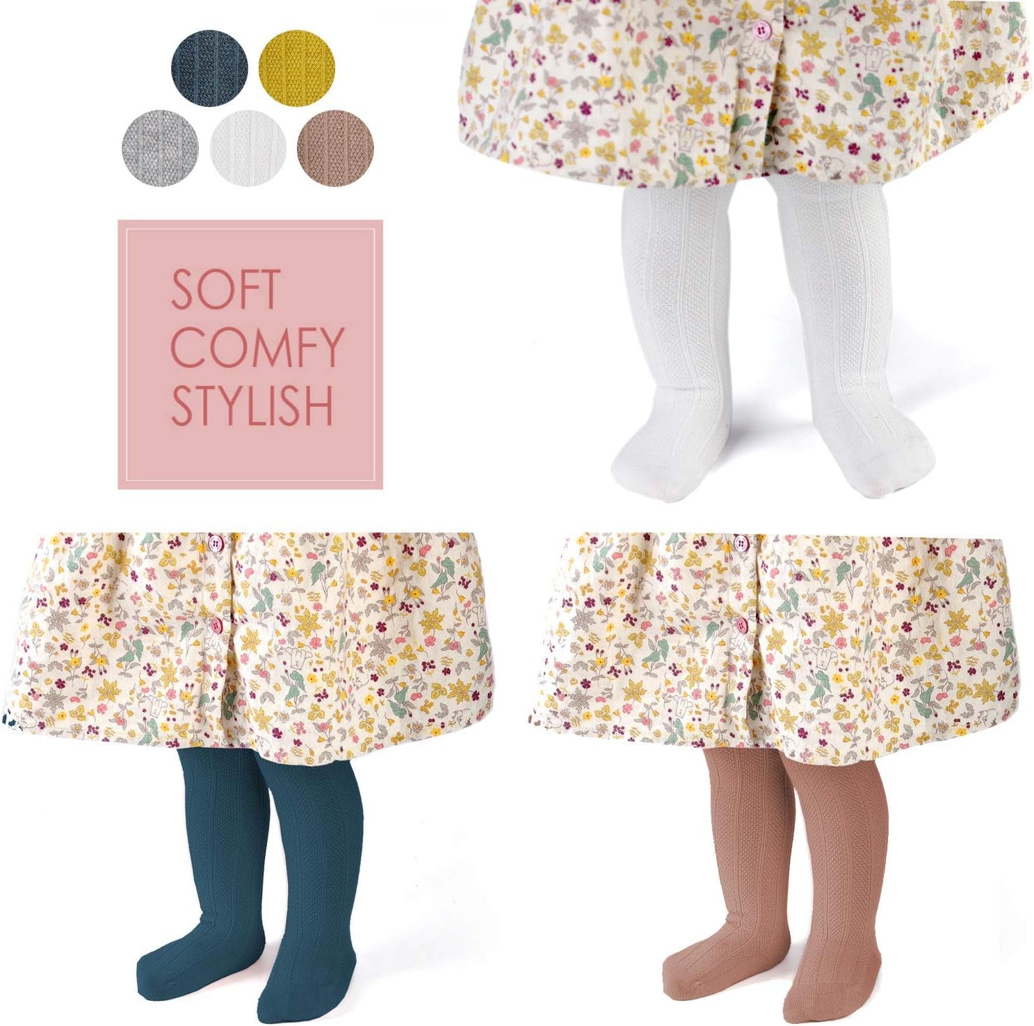 Baby Girls Boys Uniform Knee High Socks Tube Ruffled Stockings Infants and Toddlers (Pack of 3/5)