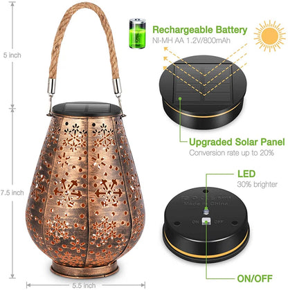 7.5'' Solar Powered Integrated LED Color Changing Lantern