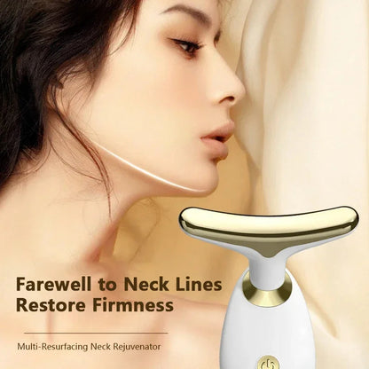 Facial & Neck Massager – Skin Firming, Wrinkle Reducer & Sculpting Tool | Portable LED Light Therapy for Face & Neck Care