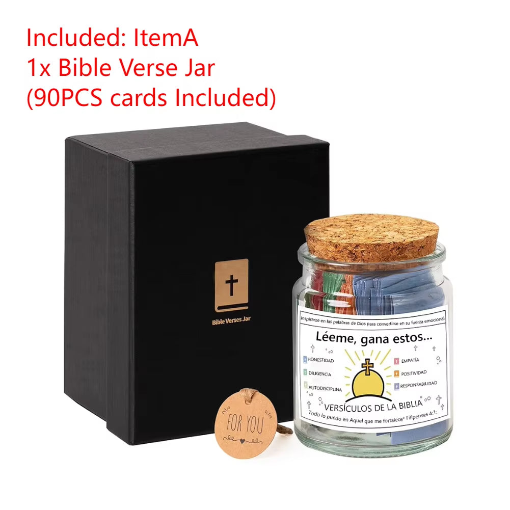 Bible Verses in a Jar Bible Verse Jar Spanish English Christian Scripture Prayer Hope Jar for Spiritual Growth Christian Gifts