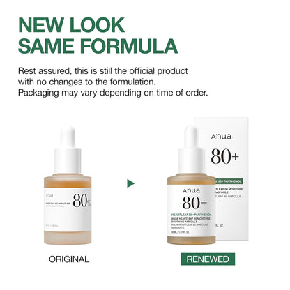 Heartleaf 80 Soothing Ampoule, Hydration Facial Serum for Glass Skin, Panthenol, Hyaluronic Acid, Non-Greasy, Gentle Formula, Lightweight Essence, Vegan, Korean Skin Care, 30Ml/1.01 Fl.Oz