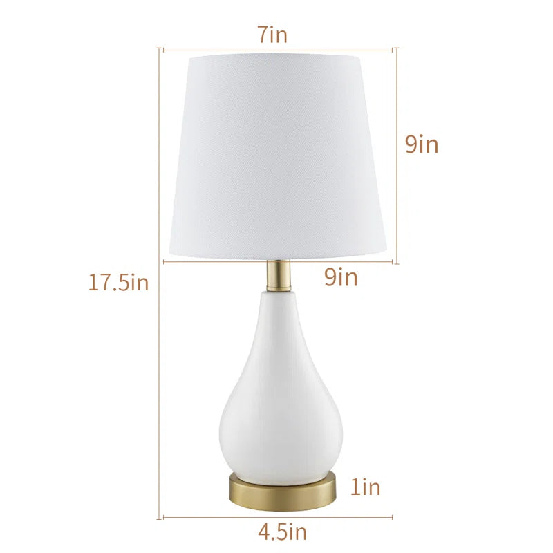 Conyers 17.5" Ceramic Table Lamp Set with USB