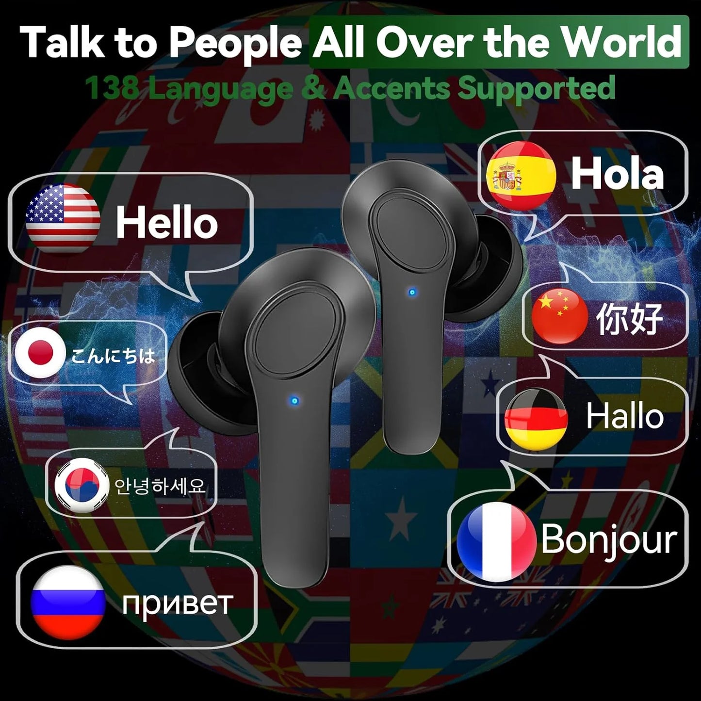 Translator Earbuds 144 Languages Real Time Online Offline Translation Earphones