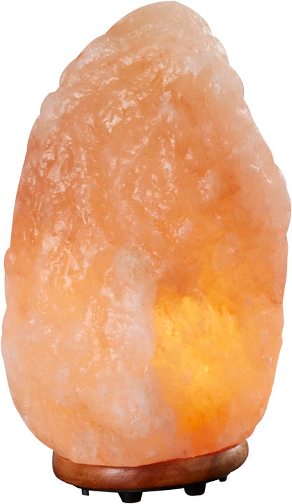 Himalayan Glow Crystal Salt Lamp with Neem Wooden Base, 5-7 LBS