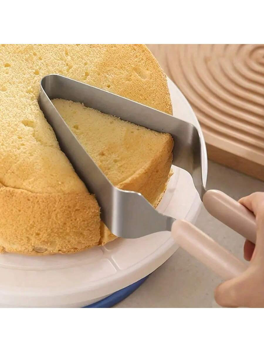 1Pc-Professional Stainless Steel Cake Slicertriangle Cutter & Separator for Perfectslices, Ldeal for Desserts, Birthday Parties,Pizza & Cheesecakes