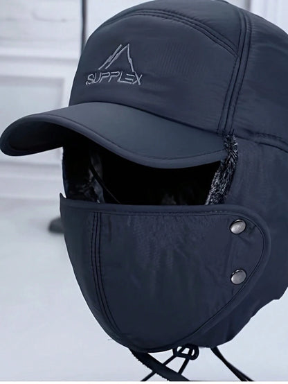 Winter New Fashion Hats Men'S Outdoor Travel Riding Cold Mask Lei Feng Hat plus Velvet Padded Warm Ear Protection Hat Northeast.