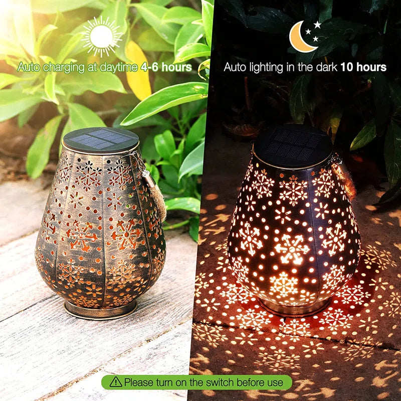 7.5'' Solar Powered Integrated LED Color Changing Lantern