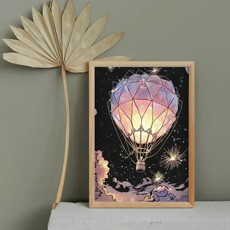 4Pcs/Set DIY Hand Drawn Luminous Painting Glow Scratch Painting Colorful Painting Creative Draw Pictures Educational Toys Gift